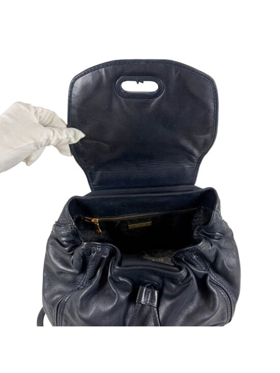 Bottega Veneta Drawstring Backpack Intrecciato Leather Navy main image 8